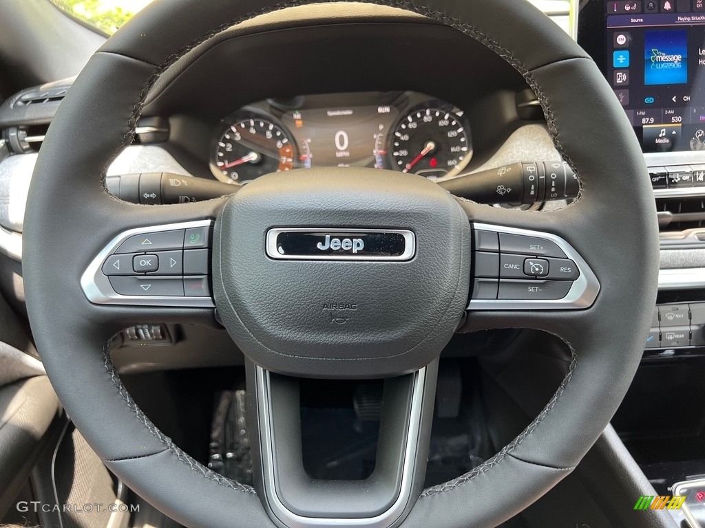 2023 Jeep Compass Latitude Lux 4x4 Black Steering Wheel Photo #146175183