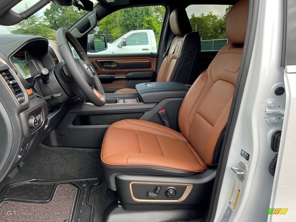 Black/New Saddle Interior 2023 Ram 1500 Long Horn Crew Cab 4x4 Photo #146175726