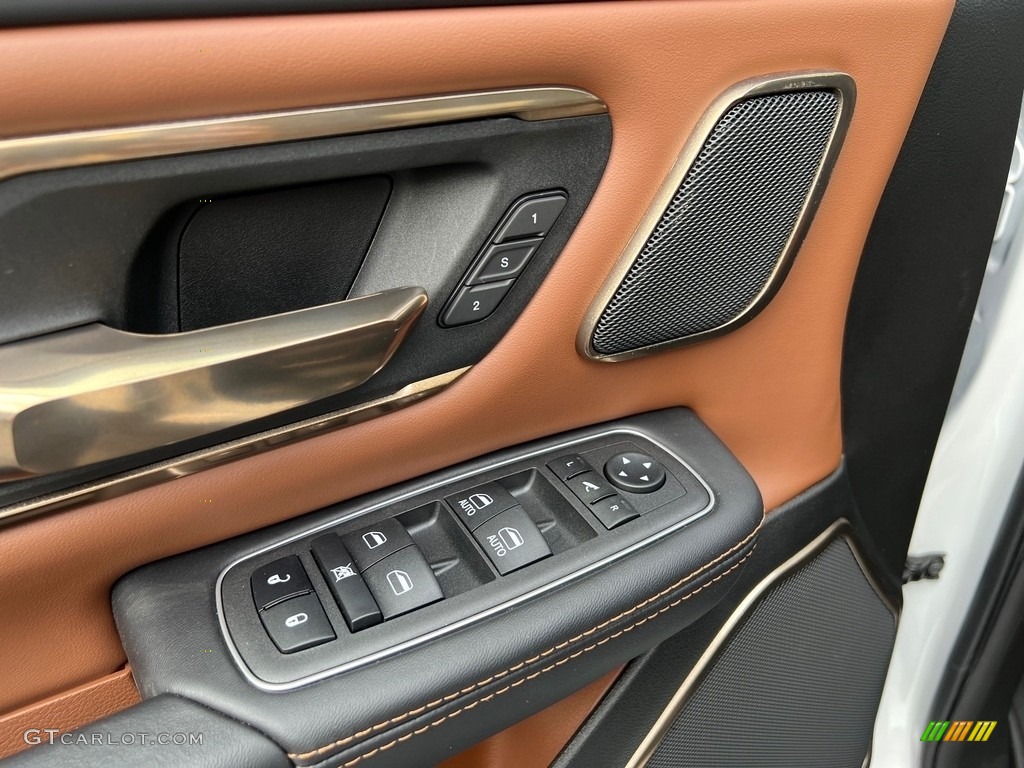 2023 Ram 1500 Long Horn Crew Cab 4x4 Black/New Saddle Door Panel Photo #146175747