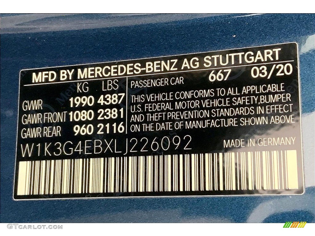 2020 A Color Code 667 for Denim Blue Metallic Photo #146177118