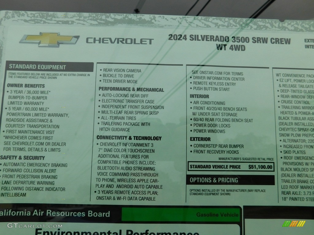 2024 Chevrolet Silverado 3500HD Work Truck Crew Cab 4x4 Window Sticker Photos