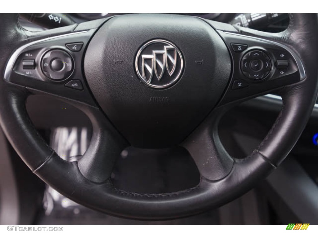 2019 Buick Enclave Essence Dark Galvanized/Ebony Accents Steering Wheel Photo #146178894