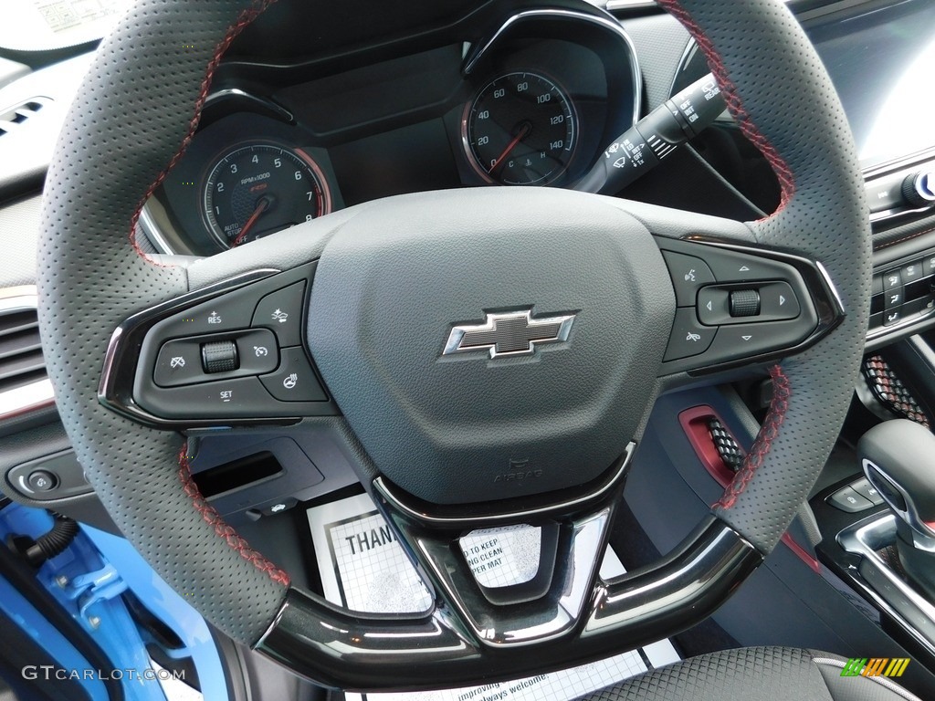 2023 Chevrolet TrailBlazer RS AWD Jet Black/Red Accent Steering Wheel Photo #146180538