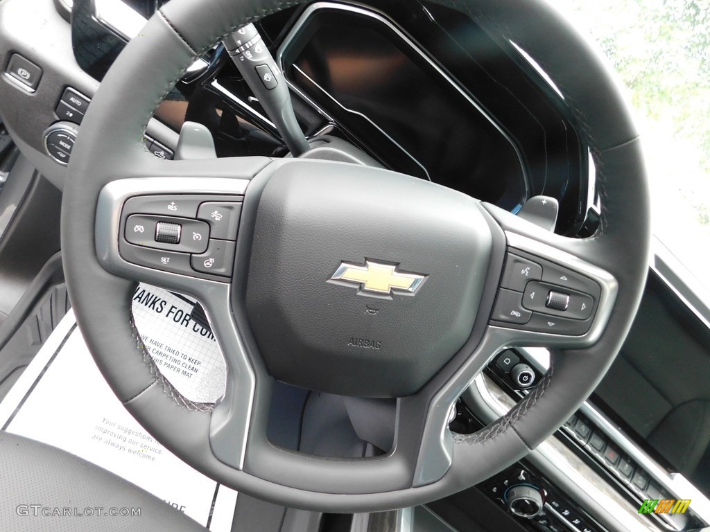 2023 Chevrolet Silverado 1500 LTZ Crew Cab 4x4 Jet Black Steering Wheel Photo #146181765