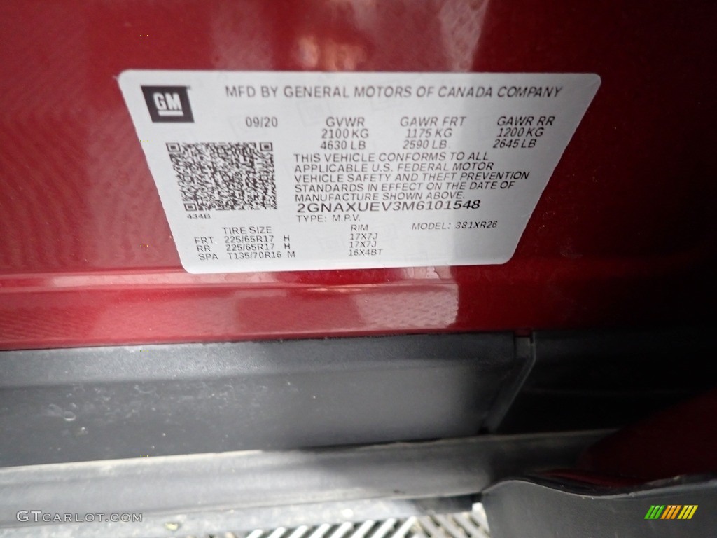 2021 Equinox LT AWD - Cajun Red Tintcoat / Jet Black photo #32