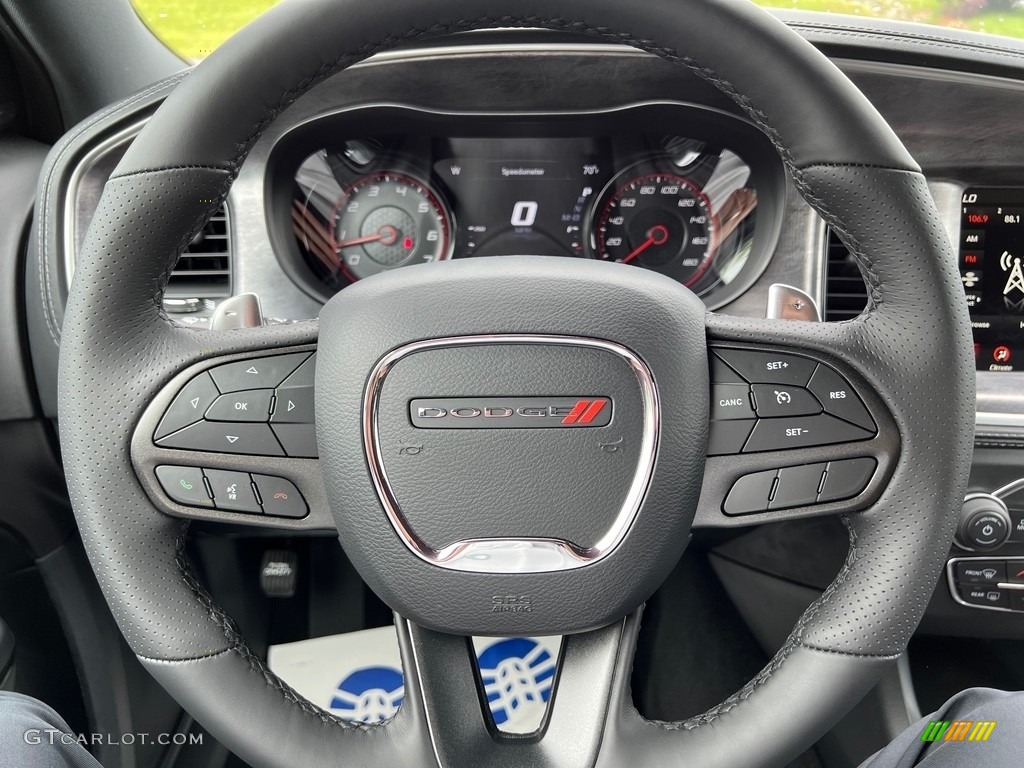 2023 Dodge Charger Scat Pack Daytona 392 Black Steering Wheel Photo #146182320