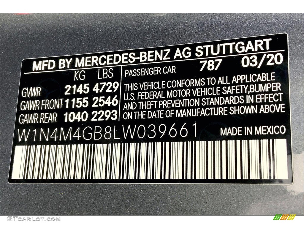 2020 GLB 250 - Mountain Grey Metallic / Black photo #33