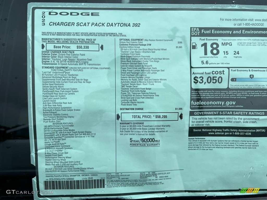 2023 Charger Scat Pack Daytona 392 - Octane Red Pearl / Black photo #27