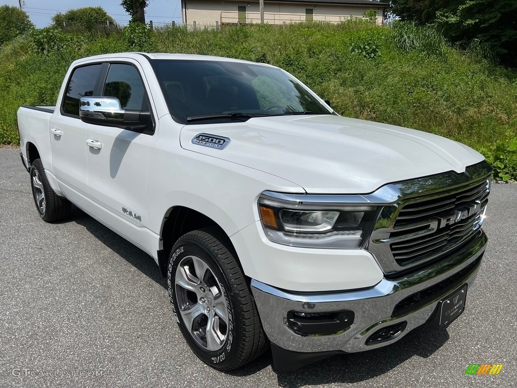 Ivory White Tri-Coat Pearl 2023 Ram 1500 Laramie Crew Cab 4x4 Exterior Photo #146182683