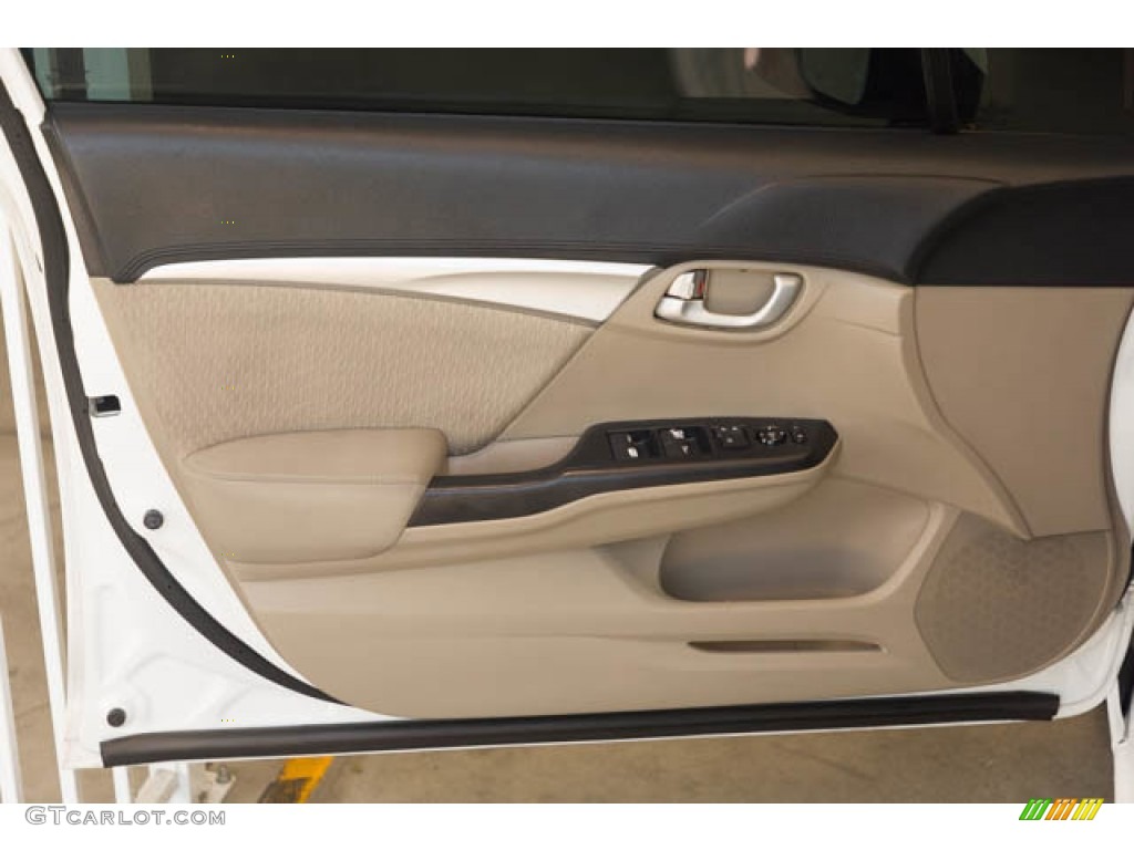 2014 Civic EX Sedan - Taffeta White / Beige photo #29