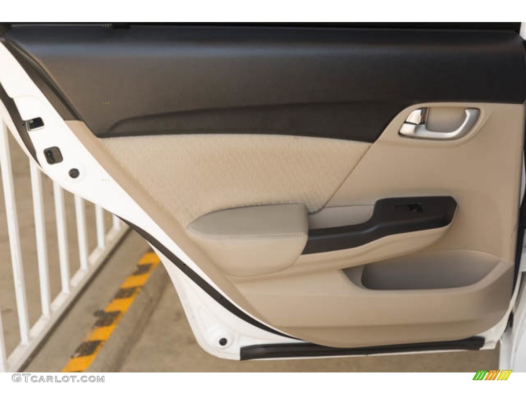 2014 Civic EX Sedan - Taffeta White / Beige photo #31