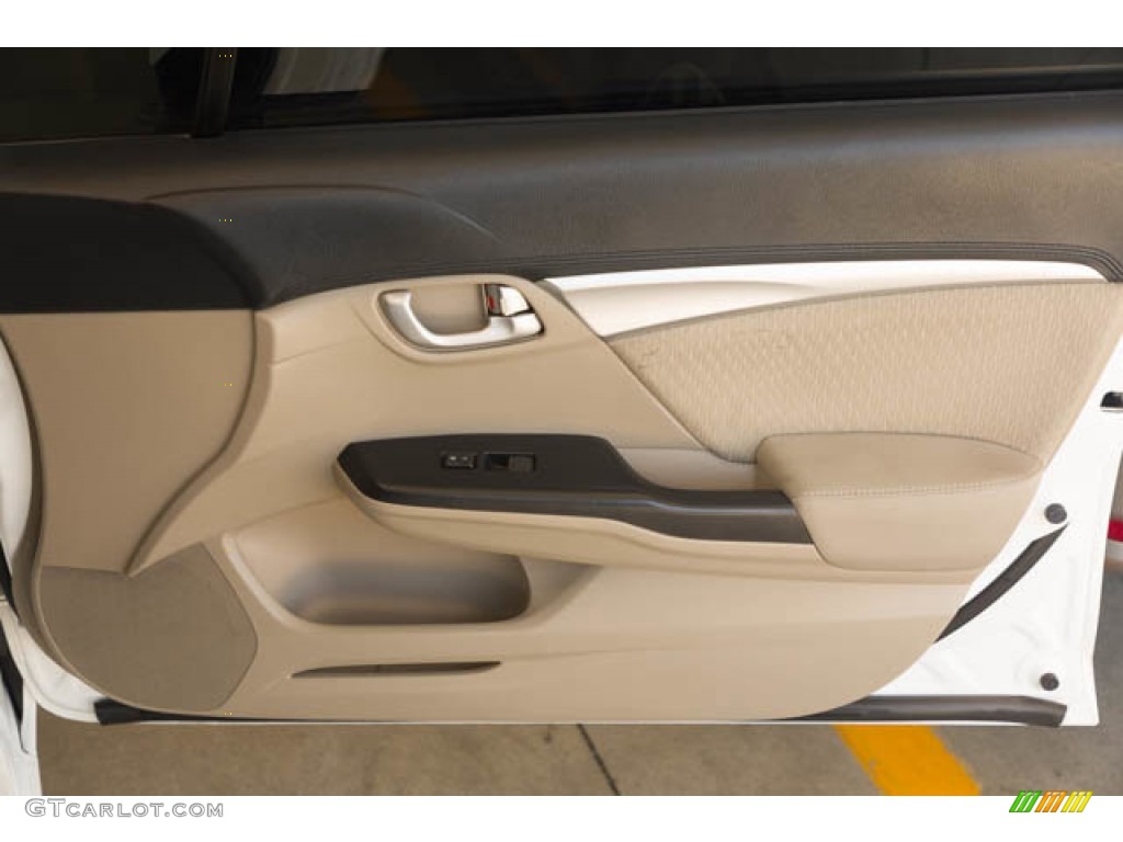 2014 Civic EX Sedan - Taffeta White / Beige photo #34