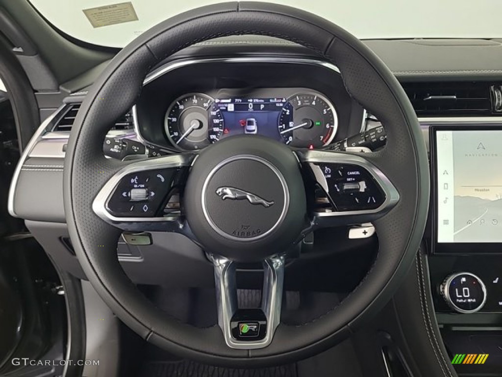 2023 Jaguar F-PACE P400 R-Dynamic S Ebony/Ebony Steering Wheel Photo #146184126