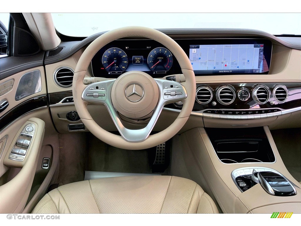 2020 Mercedes-Benz S 450 Sedan Silk Beige/Espresso Brown Dashboard Photo #146187474