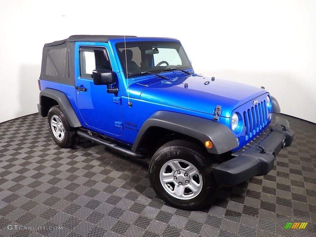 2015 Wrangler Sport 4x4 - Hydro Blue Pearl / Black photo #3