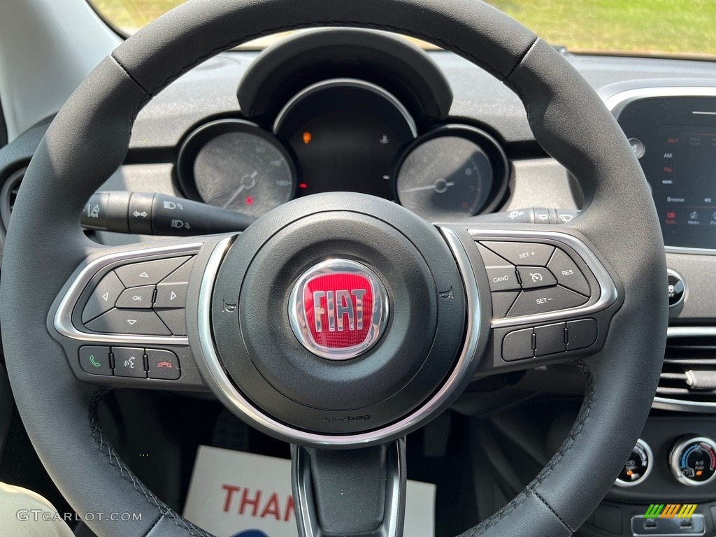 2023 Fiat 500X Pop AWD Black Steering Wheel Photo #146188482