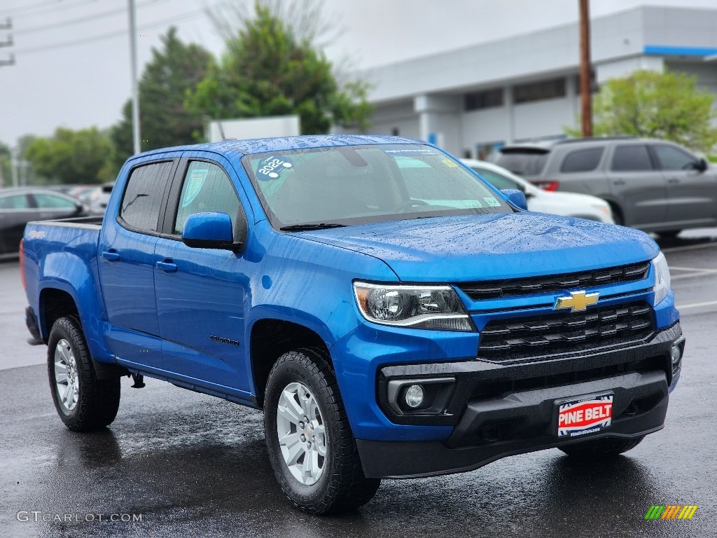 Bright Blue Metallic 2022 Chevrolet Colorado LT Crew Cab 4x4 Exterior Photo #146190480