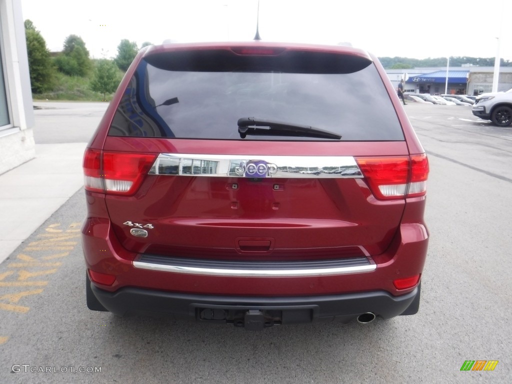 2012 Grand Cherokee Overland 4x4 - Deep Cherry Red Crystal Pearl / Dark Frost Beige/Light Frost Beige photo #11