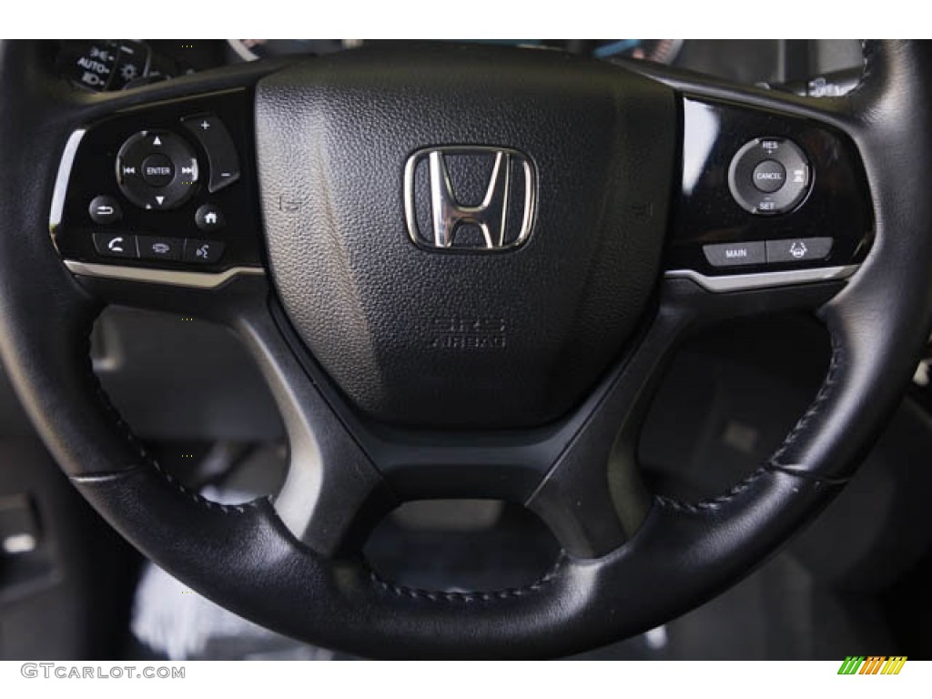 2020 Honda Pilot Touring Black Steering Wheel Photo #146191188