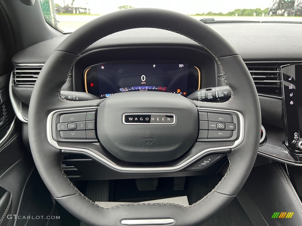 2023 Jeep Wagoneer Base 4x4 Global Black Steering Wheel Photo #146193216