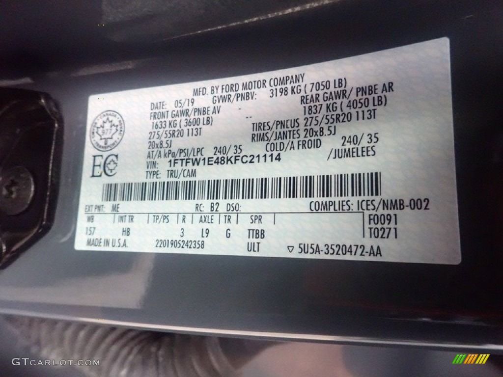 2019 F150 Lariat SuperCrew 4x4 - Abyss Gray / Black photo #28