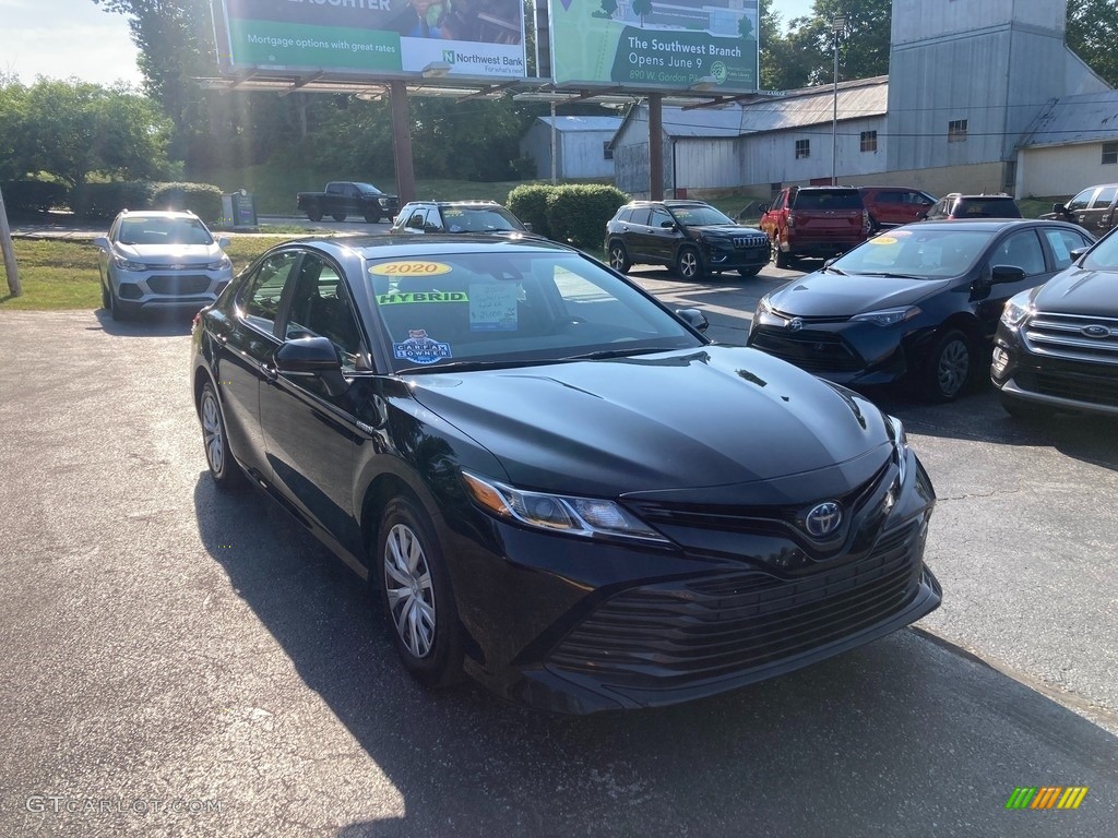 2020 Camry Hybrid LE - Midnight Black Metallic / Black photo #6