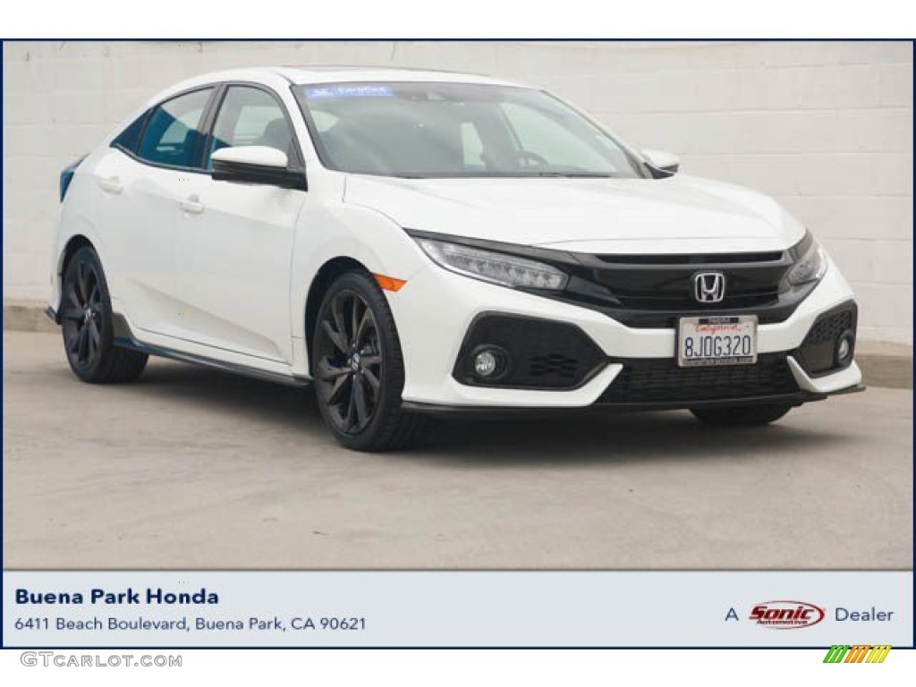 2019 Civic Sport Touring Hatchback - Taffeta White / Black photo #1