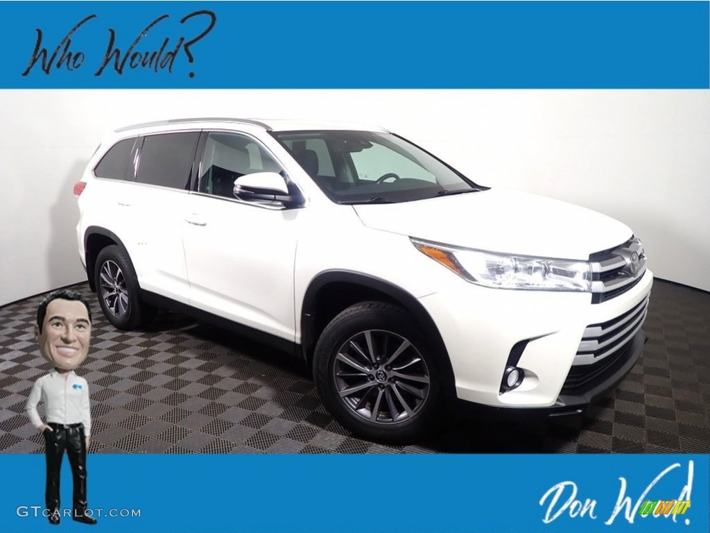 2019 Highlander XLE AWD - Blizzard Pearl White / Black photo #2