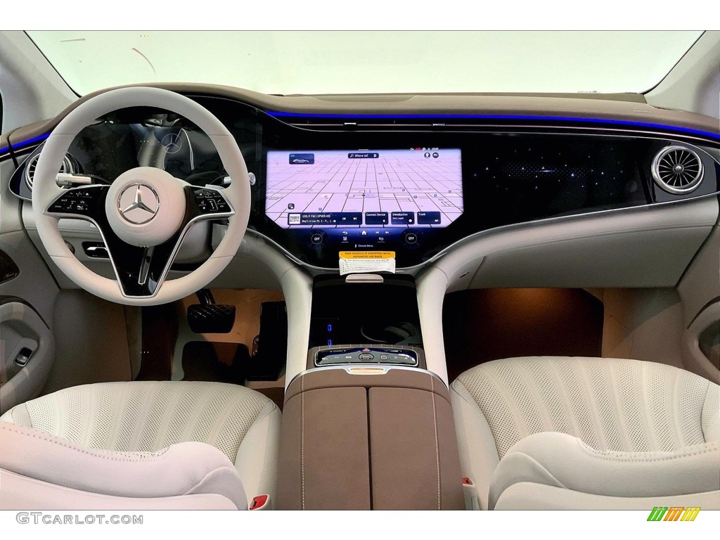 2023 Mercedes-Benz EQS 580 4Matic Sedan Neva Gray/Sable Brown Dashboard Photo #146199232