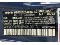  2023 EQS 580 4Matic Sedan Twilight Blue Metallic Color Code 842