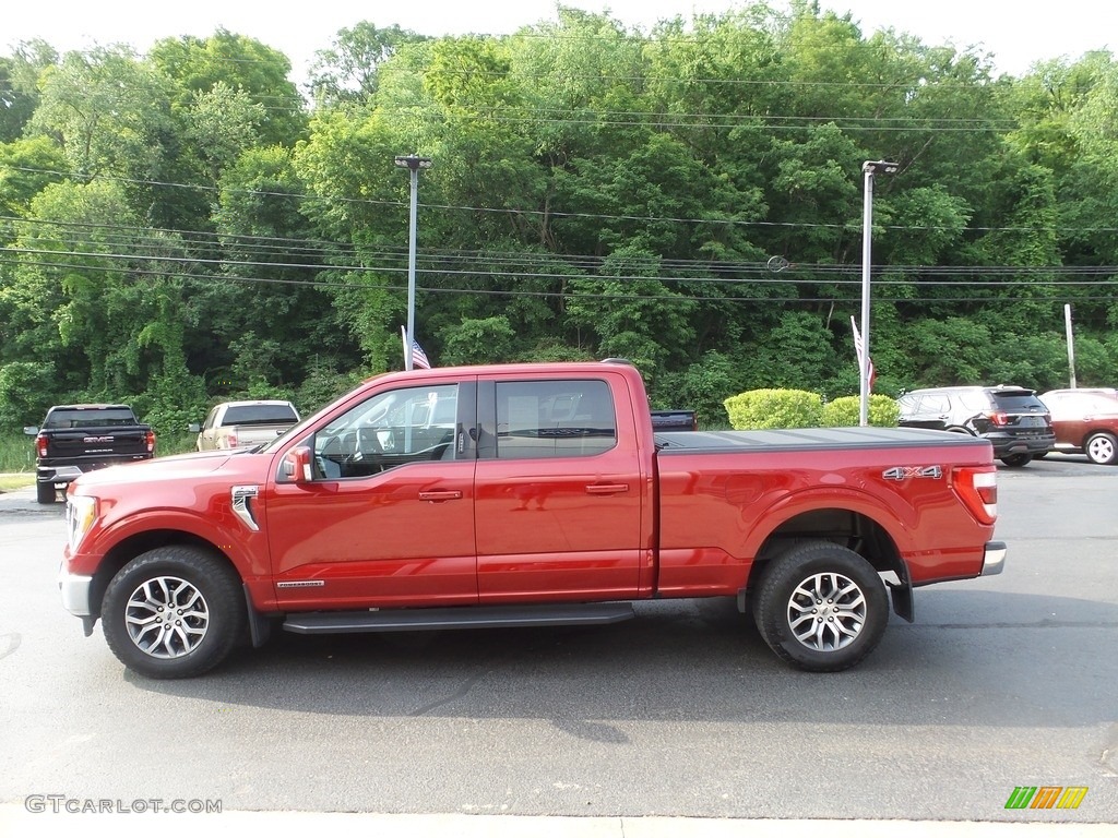 Rapid Red Metallic Tinted 2022 Ford F150 Lariat SuperCrew 4x4 Exterior Photo #146204565