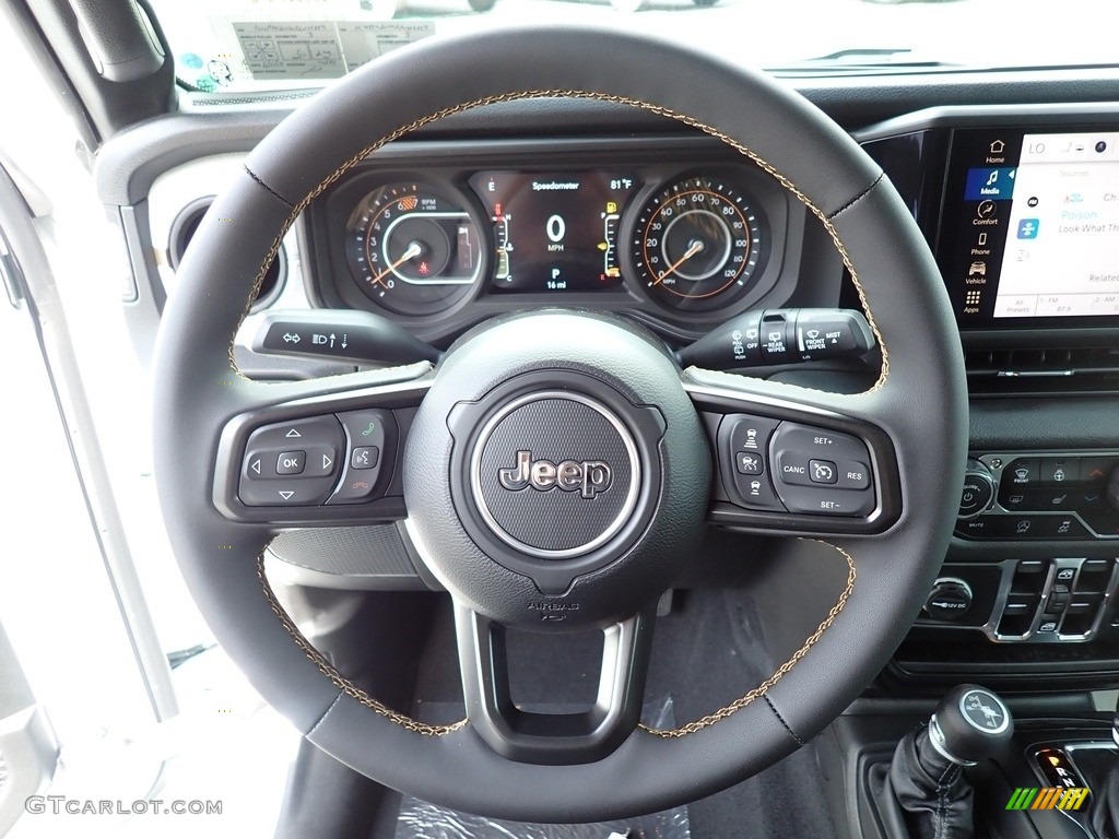 2024 Jeep Wrangler 4-Door Sport S 4x4 Black Steering Wheel Photo #146208507