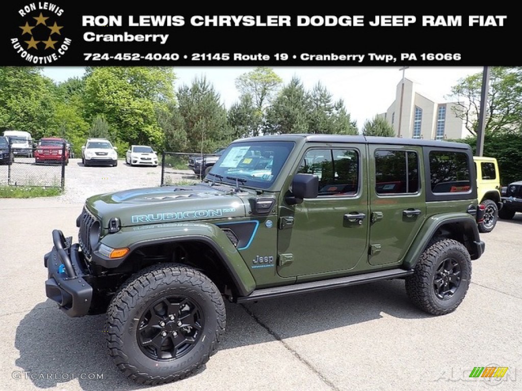 2023 Wrangler Unlimited Rubicon 4XE 20th Anniversary Hybrid - Sarge Green / 20th Anniversary Red/Black photo #1