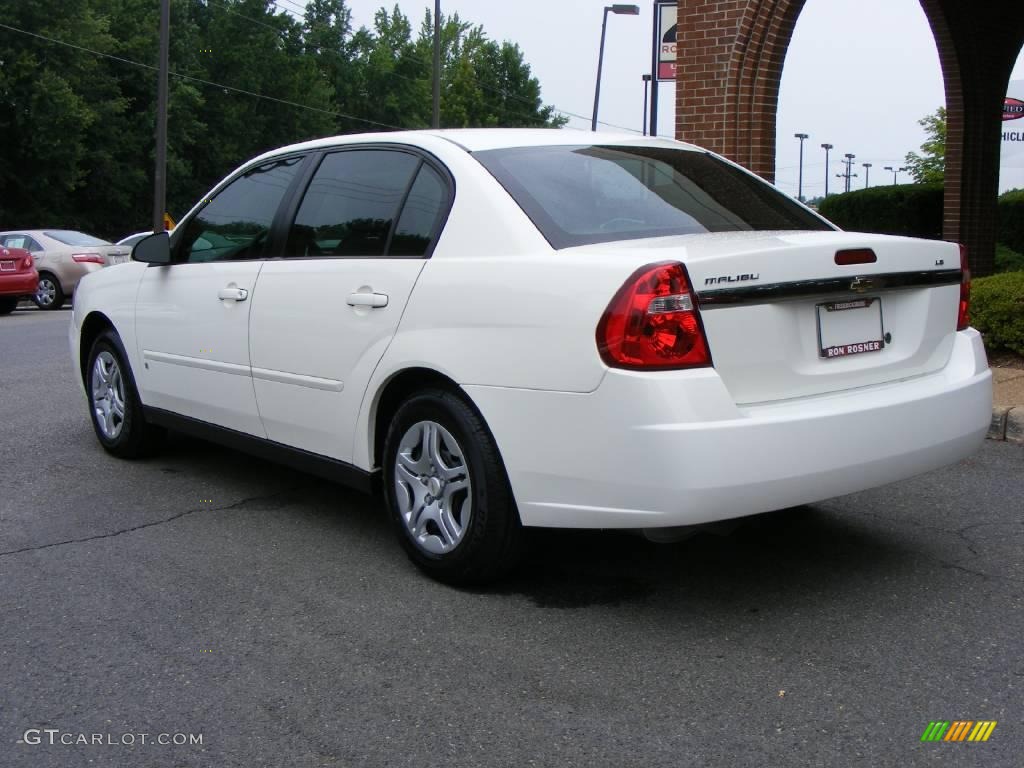 2007 Malibu LS Sedan - White / Titanium Gray photo #4