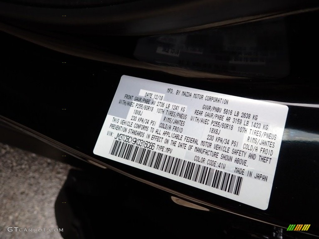 2019 Mazda CX-9 Touring AWD Color Code Photos