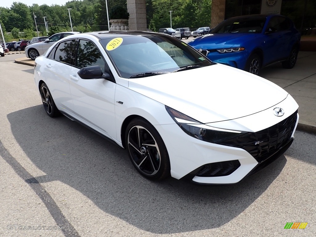 2021 Elantra N-Line - Ceramic White / Black photo #2