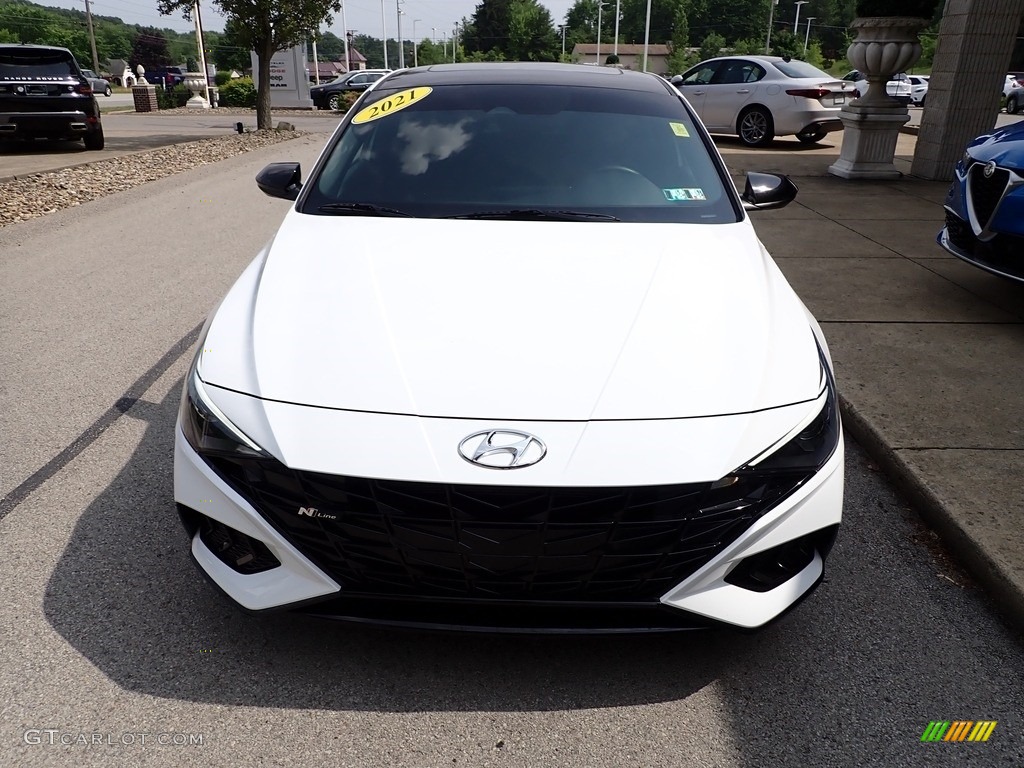 2021 Elantra N-Line - Ceramic White / Black photo #3