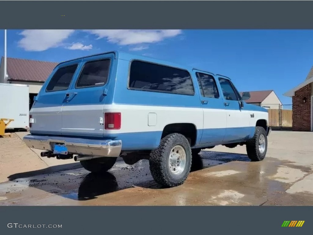 Light Blue Metallic 1987 Chevrolet Suburban V20 Custom Deluxe 4x4 Exterior Photo #146215503