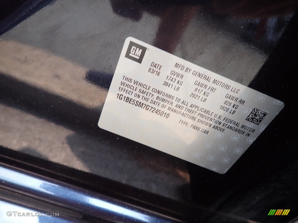 2016 Cruze LT Sedan - Tungsten Metallic / Jet Black photo #20