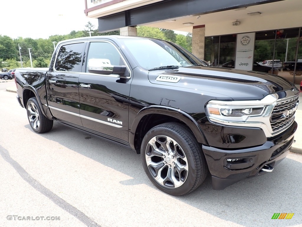 Diamond Black Crystal Pearl 2022 Ram 1500 Limited Crew Cab 4x4 Exterior Photo #146219223