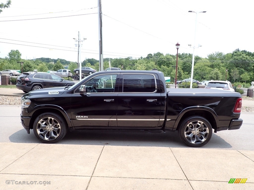 Diamond Black Crystal Pearl 2022 Ram 1500 Limited Crew Cab 4x4 Exterior Photo #146219281