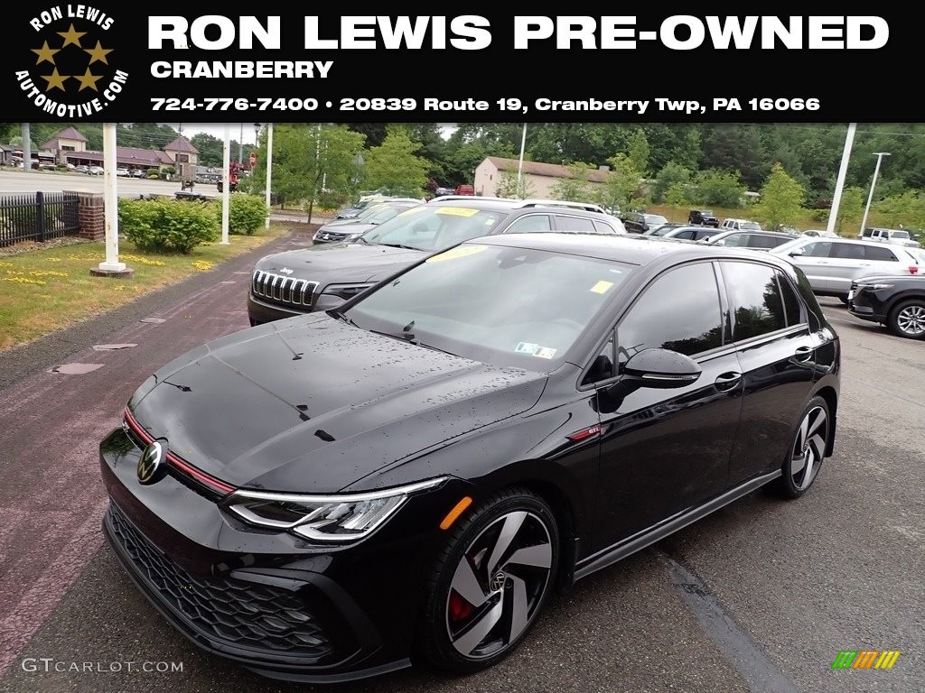 2022 Golf GTI S - Deep Black Pearl / Titan Black/Scalepaper Plaid photo #1