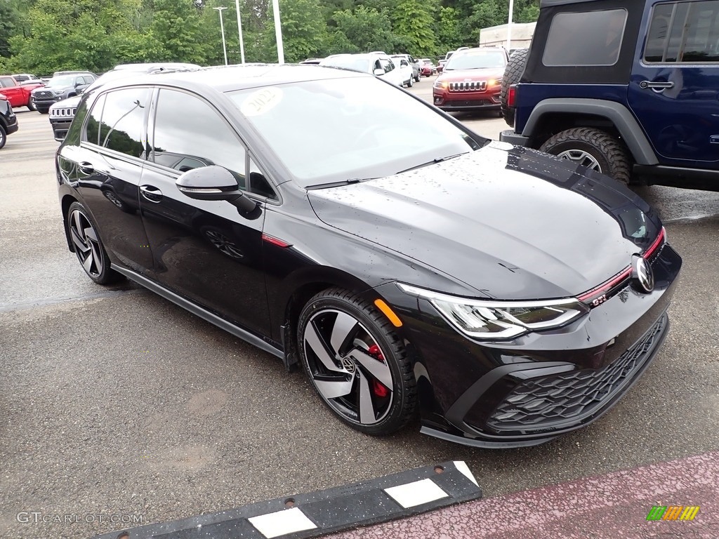 2022 Golf GTI S - Deep Black Pearl / Titan Black/Scalepaper Plaid photo #3