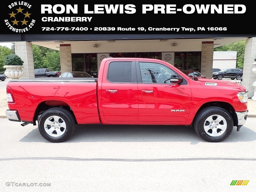 2020 1500 Big Horn Quad Cab 4x4 - Flame Red / Black/Diesel Gray photo #1