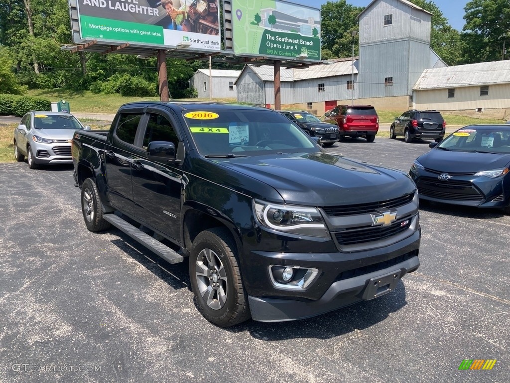 Black 2016 Chevrolet Colorado Z71 Crew Cab 4x4 Exterior Photo #146224389