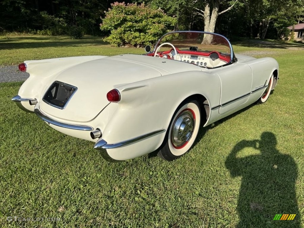 Polo White 1954 Chevrolet Corvette Standard Corvette Model Exterior Photo #146225541
