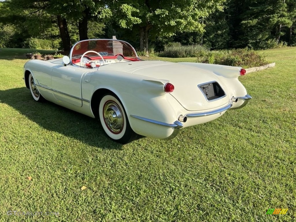 Polo White 1954 Chevrolet Corvette Standard Corvette Model Exterior Photo #146225724