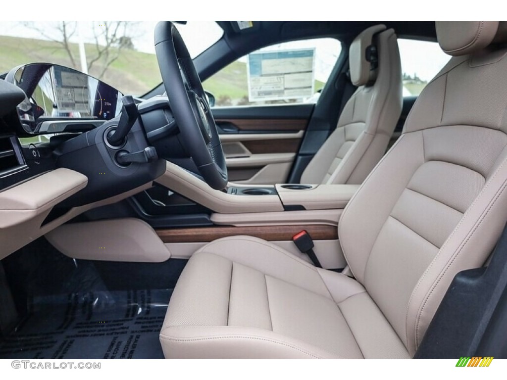 Atacama Beige/Basalt Black Interior 2021 Porsche Taycan 4S Sedan Photo #146229384