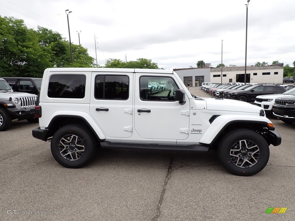 Bright White 2024 Jeep Wrangler 4-Door Sahara 4x4 Exterior Photo #146229558