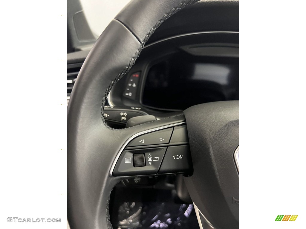 2021 Audi Q7 55 Premium Plus quattro Black Steering Wheel Photo #146231274